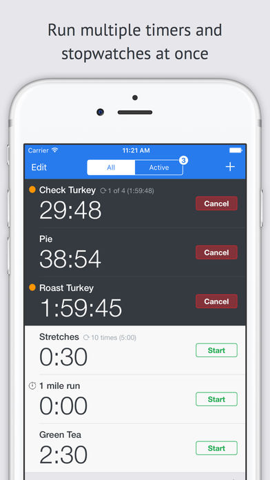 Timer+, Run multiple Timers